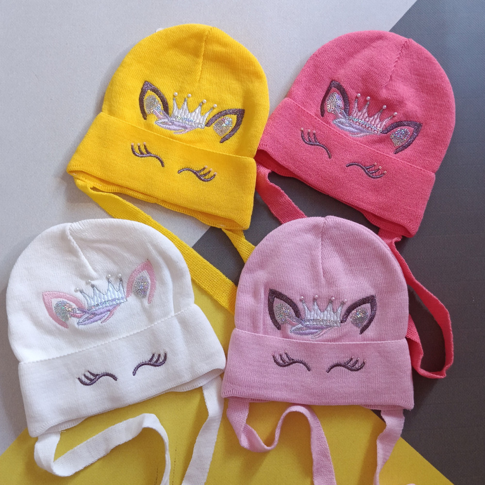 Шапка на завязках для девочек 44-46см Киев - изображение 1