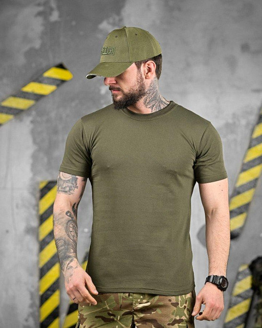 Футболка хлопковая олива (хорошее качество)  ЖН4293 Одесса - изображение 2