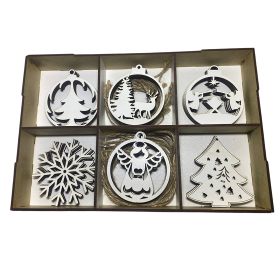 Набор деревянных игрушек на ёлку 