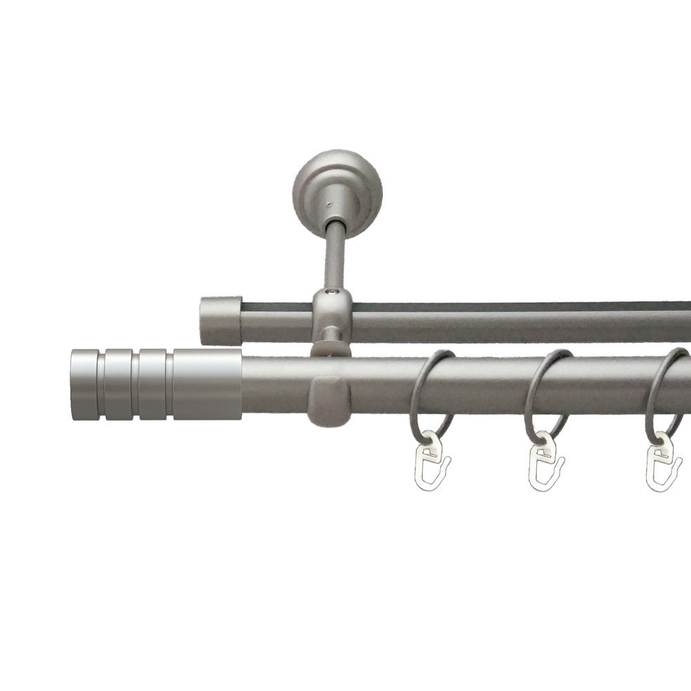 Карниз Orvit Модуло металевий дворядний опозитний гладка \ профільна труба кільце металеве Сатин 25\19 мм 240 см (00-00026135) Львів - фото 1