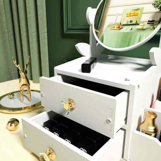 Настольный комод для косметики и украшений с зеркалом Винница