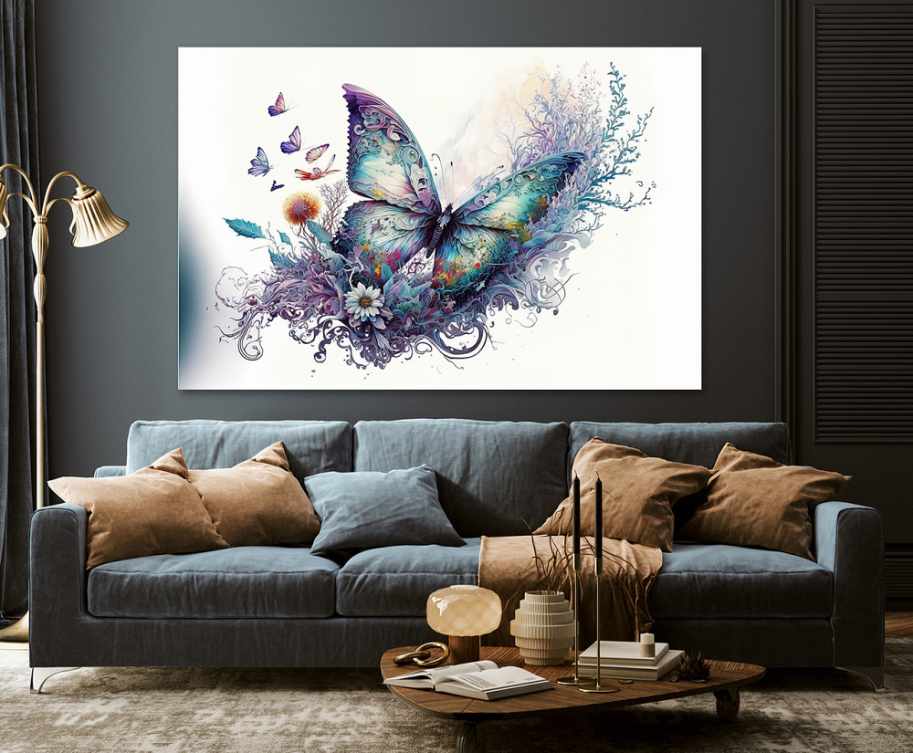 Картина полотно у вітальню / спальню     Метелик     MLP_245 ( 60х30см ) 70x140 см Київ - фото 3