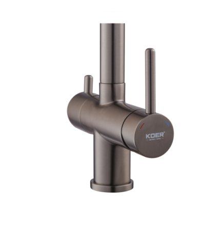 Змішувач для кухні KOER KB-72001-07 з виходом для питної води латунний колір графіт (KR3393) Чернівці