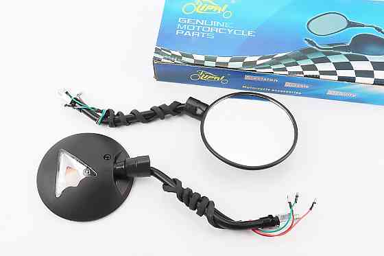 Дзеркала к-кт Круглі-чорні "Delta" з поворотами на чорній короткій ніжці, м8/м10 Киев