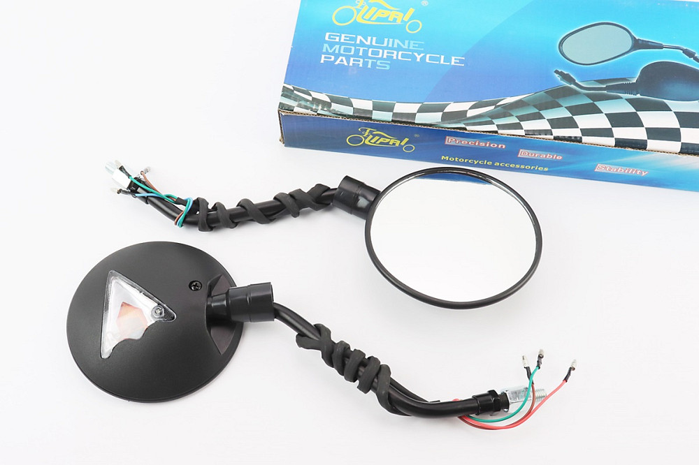 Дзеркала к-кт Круглі-чорні "Delta" з поворотами на чорній короткій ніжці, м8/м10 Киев - изображение 1