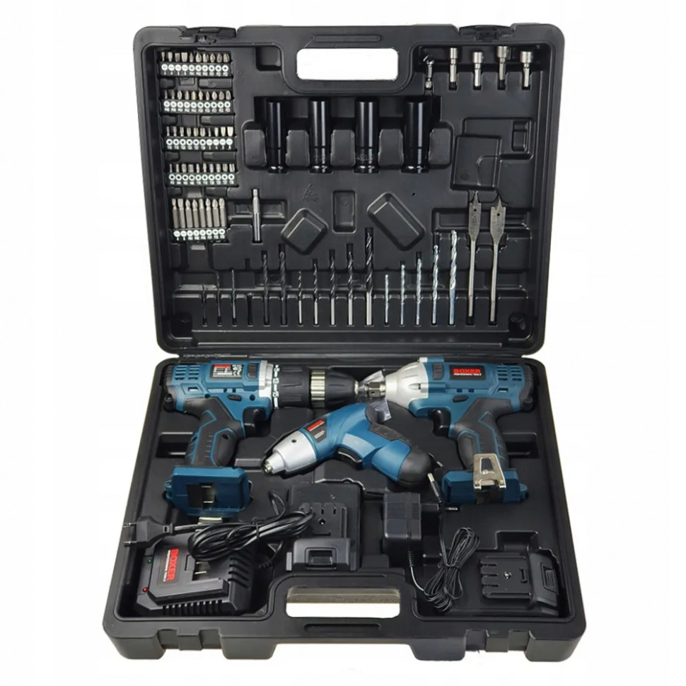 Акумуляторний набір інструментів 3 в 1: дриль-шуруповерт 24В, гайковерт 24.4В, викрутка 3.6В, 71 аксесуар Одеса - фото 11