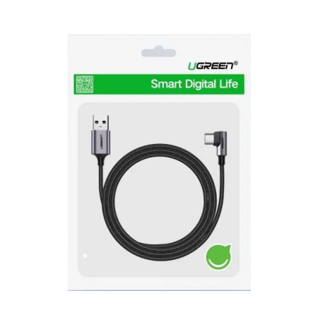 Кабель UGREEN US284 Angled USB-C Male To USB2.0 A Male 3A Data Cable(90°Angle) 0,,5m Київ