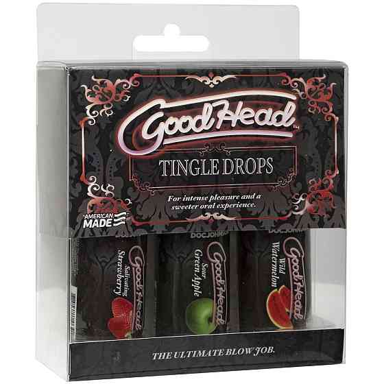 Набор капель для минета Doc Johnson GoodHead Tingle Drops, 3х29,5 мл, арбуз, зеленое яблоко, клубника Sex Aura Киев