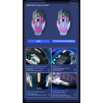 Мышка XO M10 Wireless Black/Silver (M10 Black+Silver) Винница - изображение 7