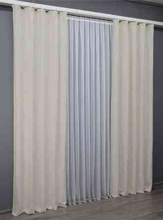 Комплект готовых штор VR-Textil Софт № 1440ш Молочный 140х270 см 2шт (33-0338) Киев