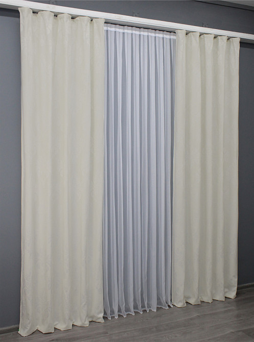 Комплект готових штор VR-Textil Софт № 1440ш Молочний 140х270 см 2шт (33-0338) Київ - фото 4