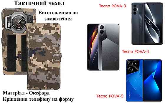 Тактический чехол для Realme C51, Realme C53, realme C55, крепится к снаряжению на липучке Киев
