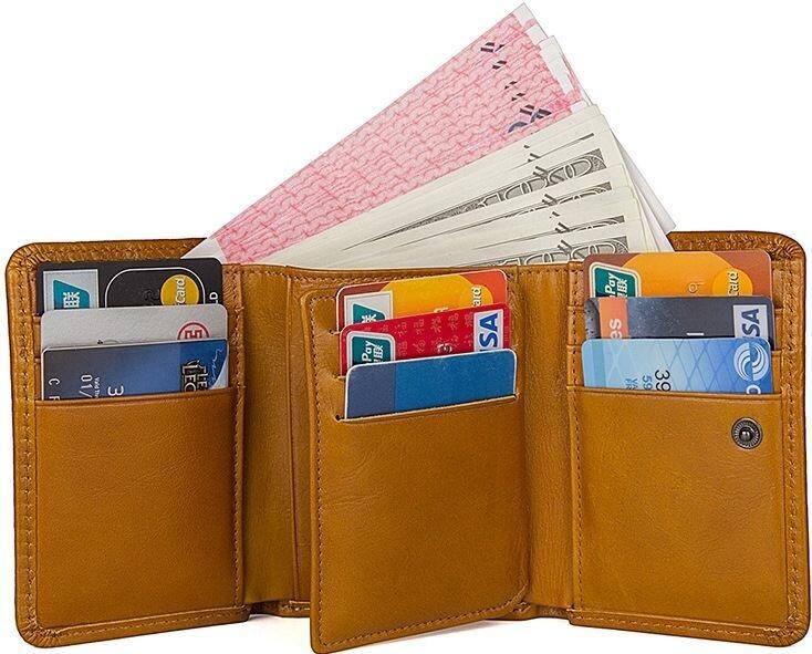 Гаманець Vintage 14597 шкіряний Рудий Київ - фото 10