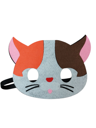 Дитяча маска Кіт для карнавалу із фетру one size різнобарвний Київ