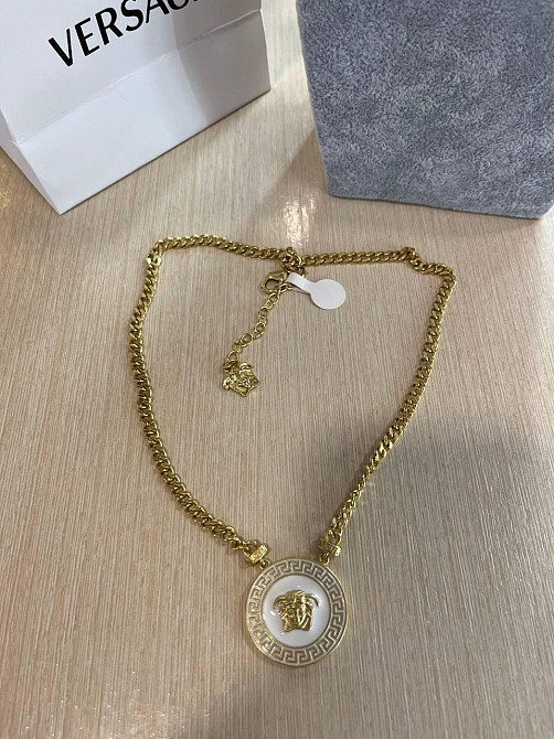 Версаче підвіска та сережки перламутр / Versace комплект прикрас Одеса - фото 2
