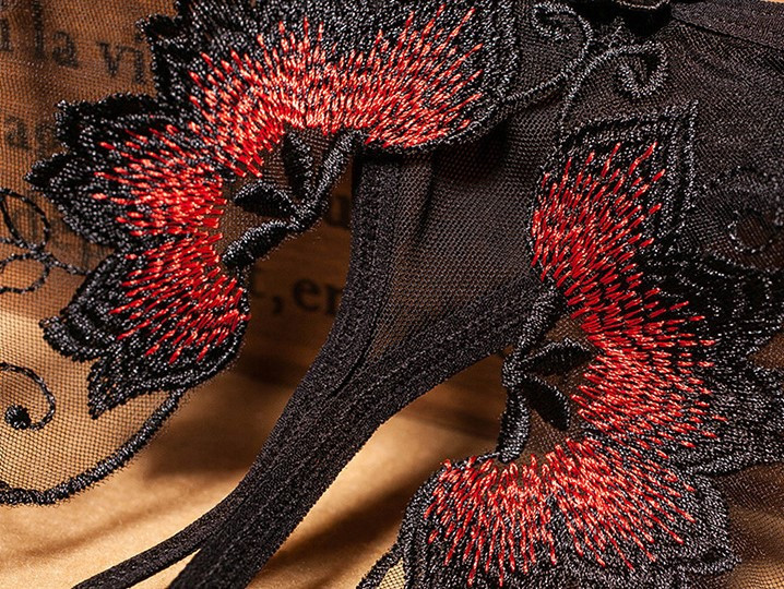 Еротичні труси жіночі з розрізом універсальний чорний Київ - фото 4