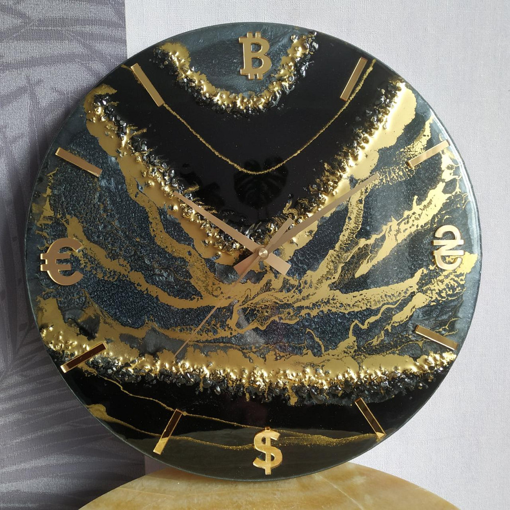 Настіний годинник з епоксидної смоли ручної роботи Дніпро - фото 1