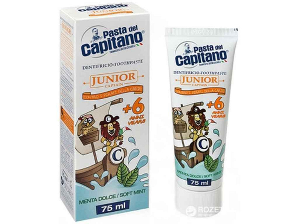 Зубная паста 75мл от 6 лет Детская 6 Сладкая Мята ТМ Pasta del Capitano Киев - изображение 1