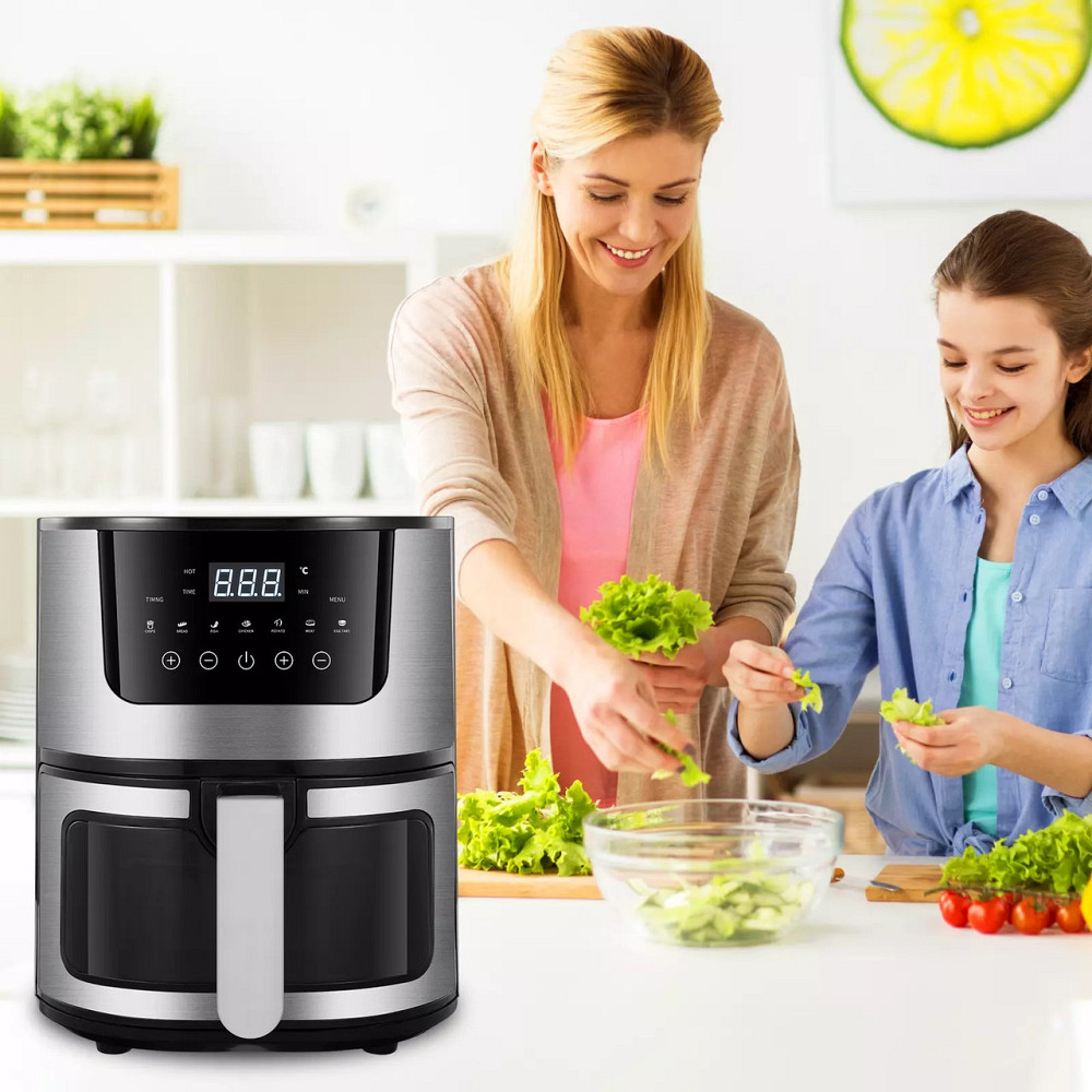 Аэрофритюрница сенсорная 8л, 4200Вт, Rainberg RB-2268 / Фритюрница без масла / Мультипечь / Аэрогриль Киев - изображение 7