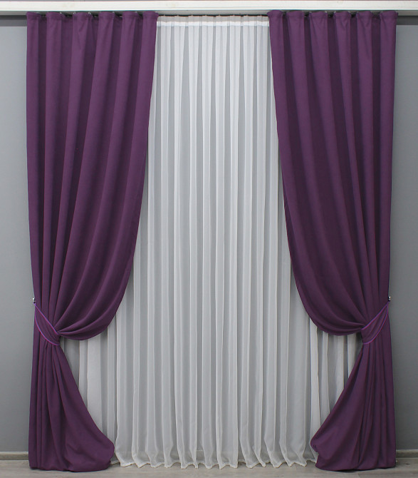 Шторна тканина мікровелюр Petek колір фіолетовий 1509ш Київ - фото 7