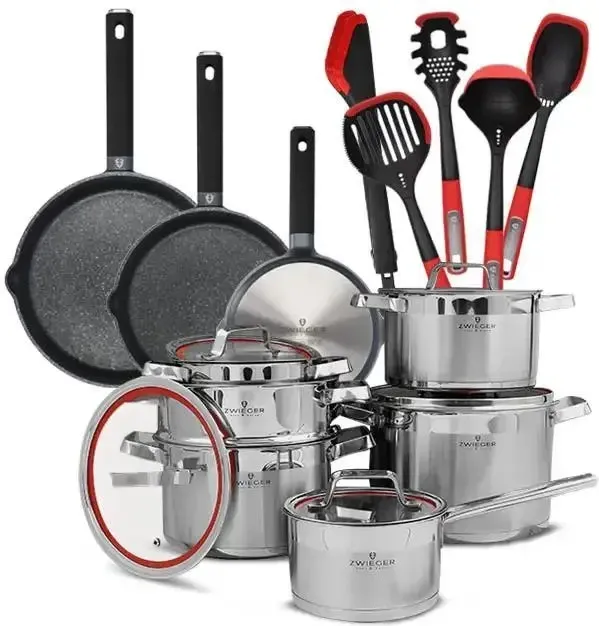 Zwieger Klassiker Комплект Garnków Z Pokrywkami 11 El + Сковорідки Vesna 20 24 28Cm Kpl 5 Przyborów Kuchennych (Zwk29) Київ - фото 1
