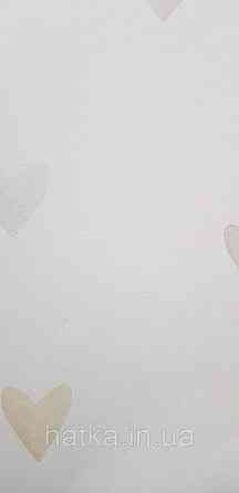 Шпалери флізелінові еко Rasch Kids World II 0.53х10 дитячі сердечка блакитні жовті коричневі на білому Київ