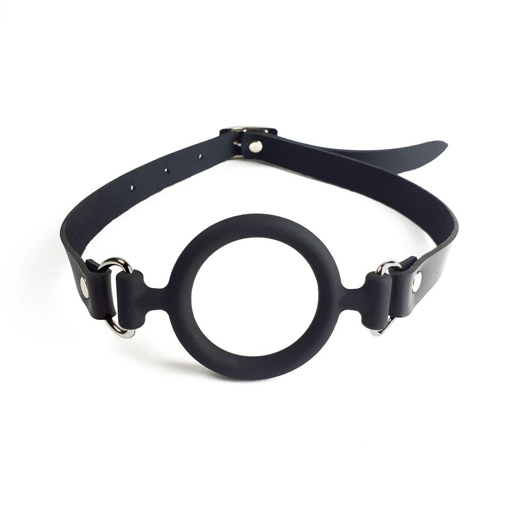Кляп-расширитель силиконовое кольцо Art of Sex – Gag Ring, черный, натуральная кожа Sex Aura Киев - изображение 2