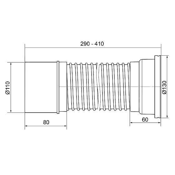 Гофротруба OPTIMUM для унітаза армована 110/410 мм для пластикової каналізації OPTI 11029/41 Київ