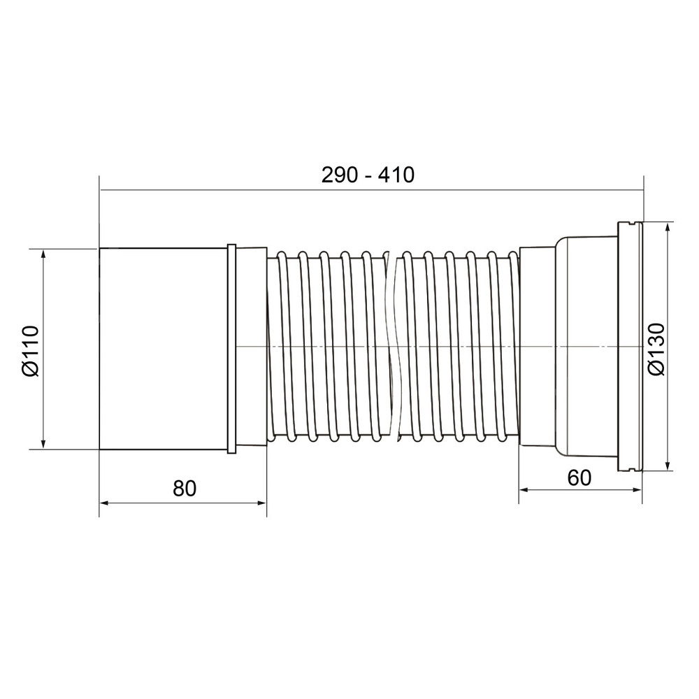 Гофротруба OPTIMUM для унітаза армована 110/410 мм для пластикової каналізації OPTI 11029/41 Київ - фото 6
