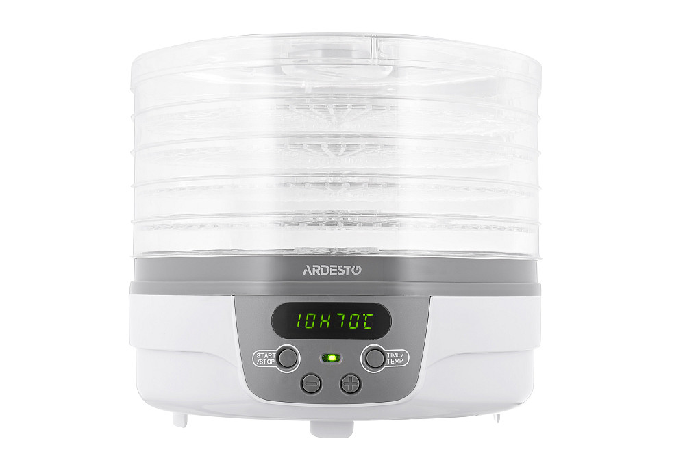 Сушарка для продуктів ARDESTO FDB-5321T, 250Вт, піддонів -5x3см, діаметр-32см, макс-70°С, таймер, електр. управління, пластик , білий Киев - изображение 9
