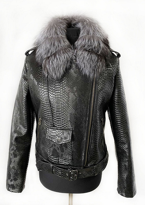 Куртка косуха женская с натуральным мехом чернобурки р 50 Харьков - изображение 3