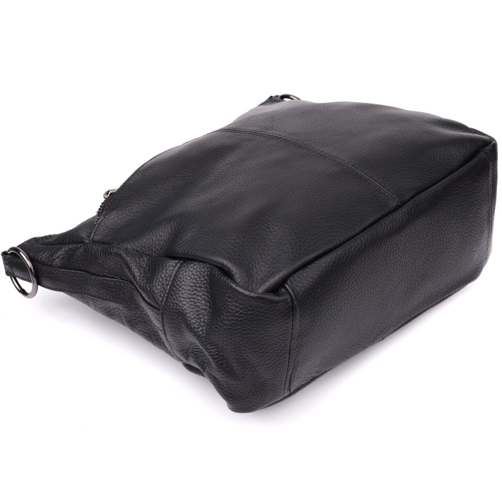 Женская сумка с двумя ремешками из натуральной кожи Vintage 23053 Черный Киев - изображение 7