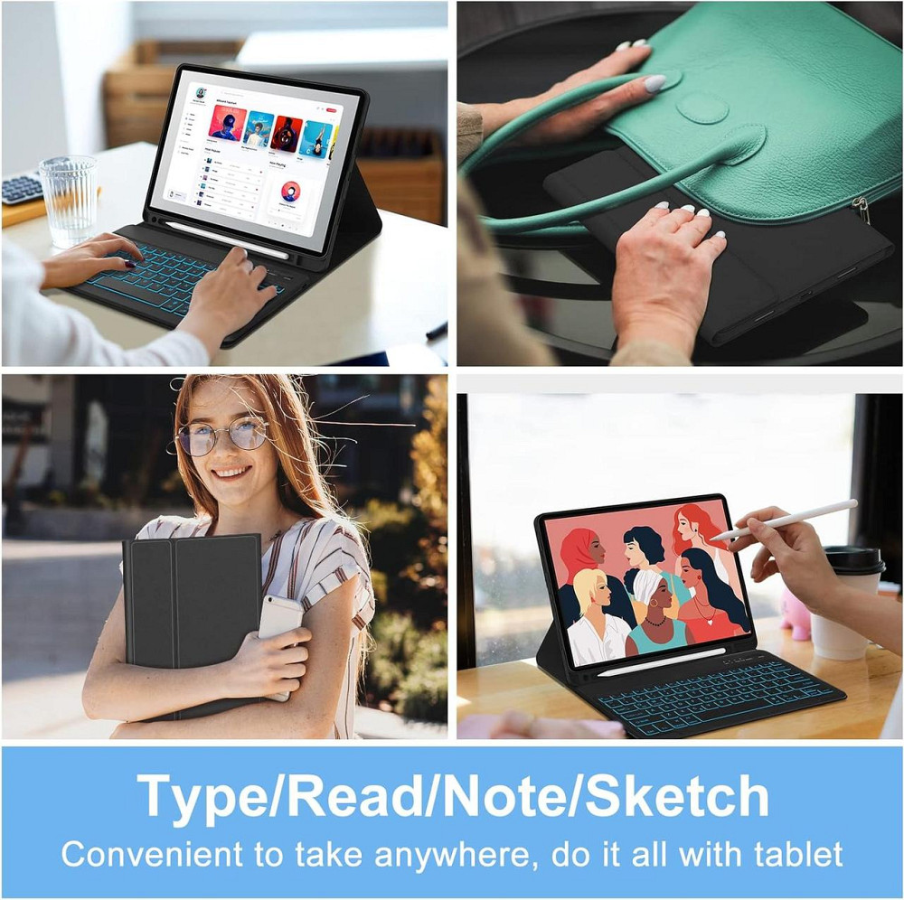 Чохол з клавіатурою для iPad Air 6 2024 11"/ Air 5 2022/Air 4 2020 10.9"/ iPad 4-го покоління 10.9 / iPad Pro 11 2018 чорний Дніпро - фото 7