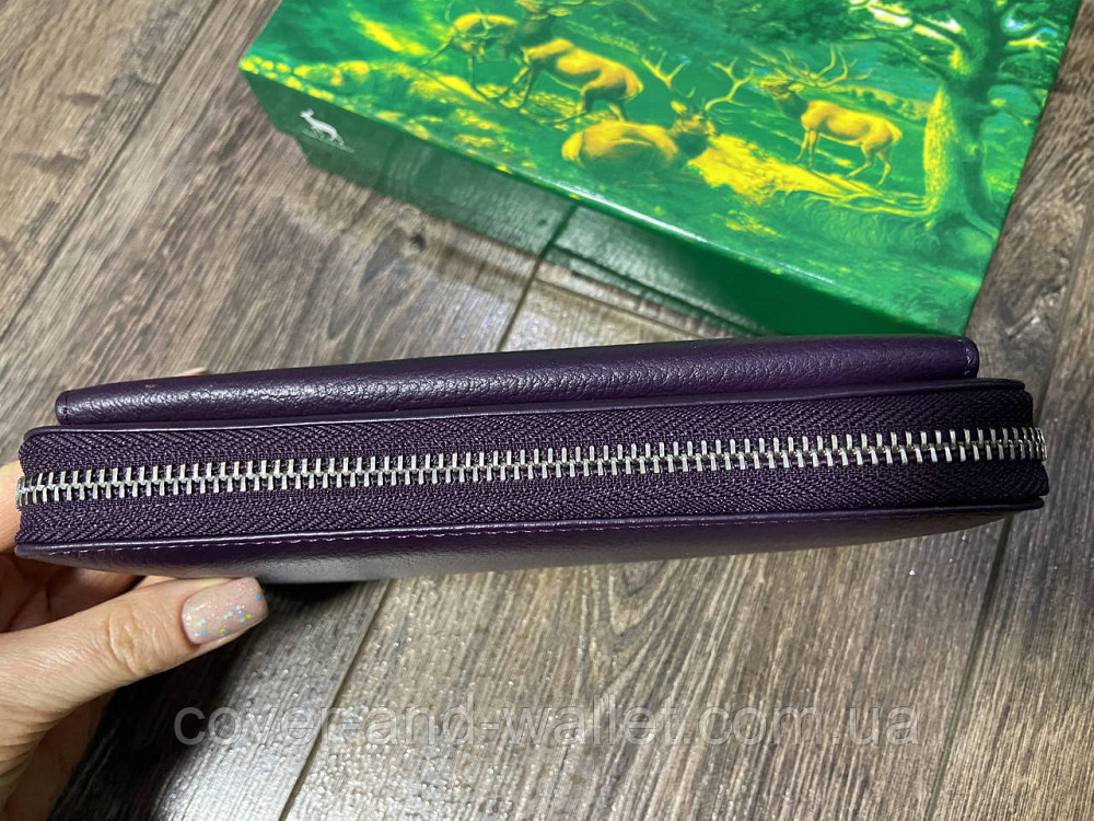 Жіночий фіолетовий гаманець-клатч із натуральної шкіри на змійці Marco Coverna MC 6054-11 Київ - фото 8