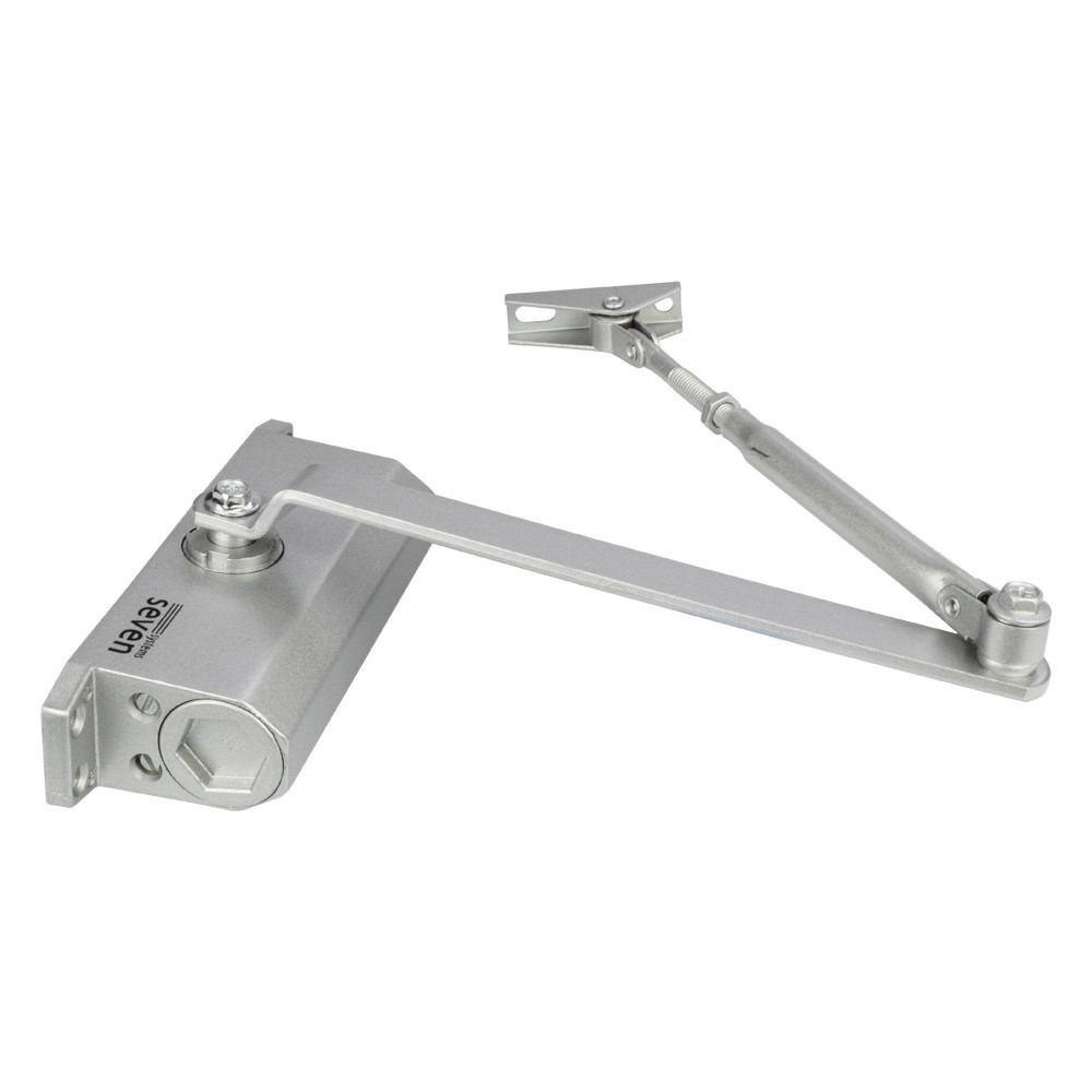 Доводчик дверей 40-65 кг SEVEN DC-7742HP silver (механізм фіксації дверей) Київ - фото 8