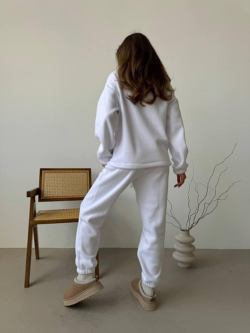 Женский повседневный костюм из плотного флиса полар. Белый, 42/44 Одесса - изображение 8