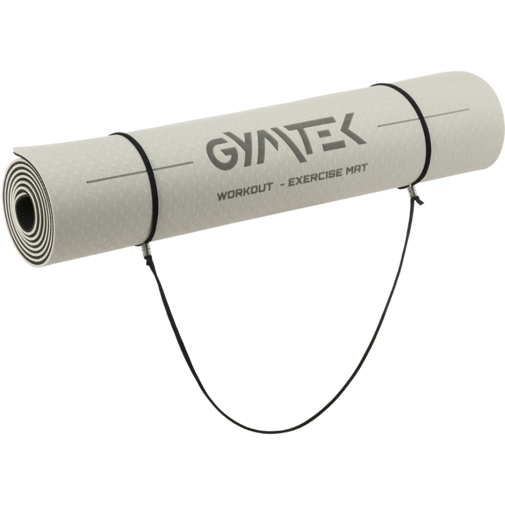 Килимок (мат) для фітнесу та йоги Gymtek Premium TPE 0,6см сіро-чорний Київ - фото 5