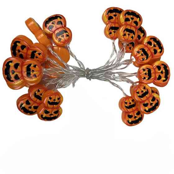Гирлянда Хэллоуин Тыквы 150 см 10 led 4 на 5 см оранжево-черный Киев