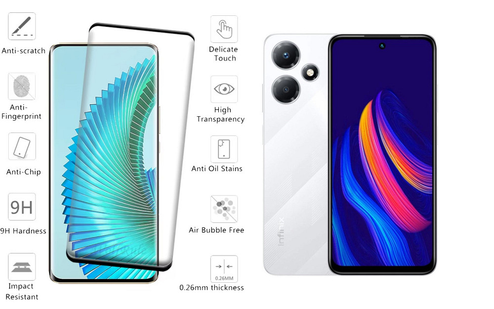 Захисне скло HyperGlass Pro для Infinix Hot 30, Hot 30 Play – максимальна чутливість та захист Київ - фото 2