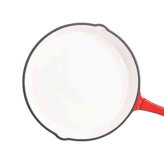 Набір чавунного посуду для приготування 3 каструлі та сковорода з емальованим покриттям Червоний HP-1-4 Коломия