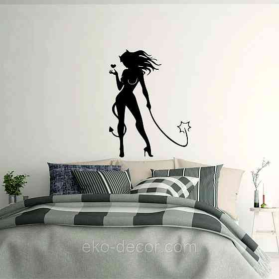 Декоративное настенное Панно «Дьяволица», Декор на стену 90*68 см, Черный Киев