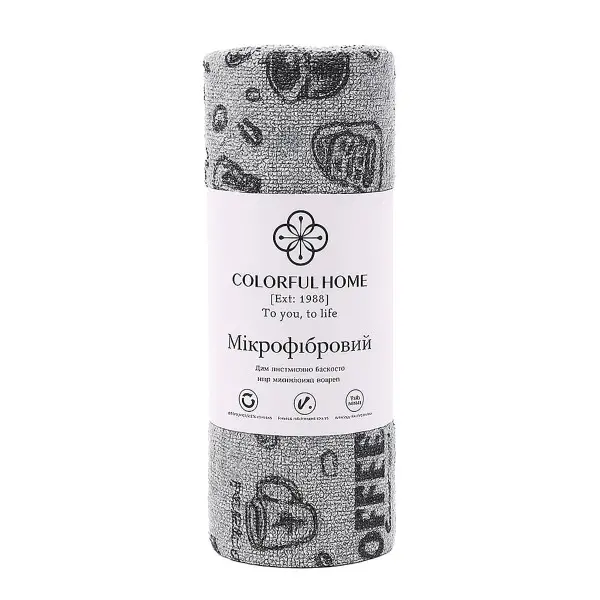 Colorful Home Відривні кухонні серветки з мікрофібри в рулоні 25х25 см (20 шт) Coffee Сірий 544 Коломыя - изображение 1