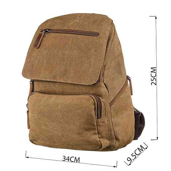 Компактний жіночий текстильний рюкзак Vintage 20196 Коричневий Київ