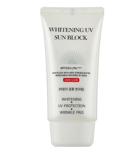 Солнцезащитный отбеливающий крем WHITENING UV SUN BLOCK CREAM SPF50 PA+++ Jigott 70 мл Киев - изображение 1