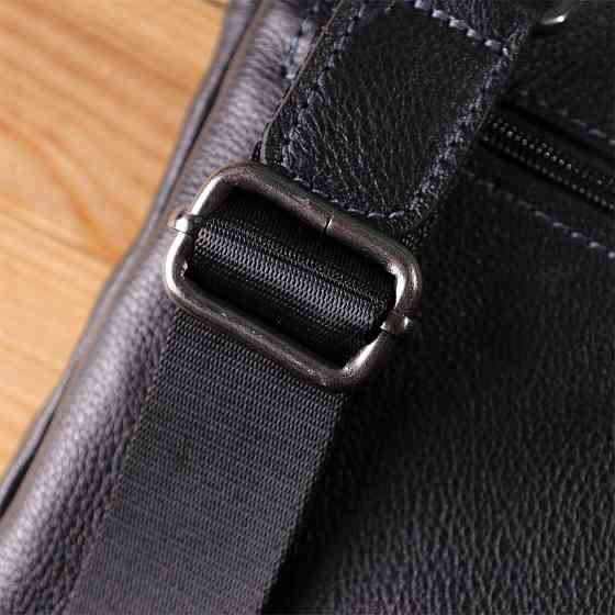 Сумка на плечо для мужчин из прочной зернистой кожи Shvigel 23152 Черный Киев