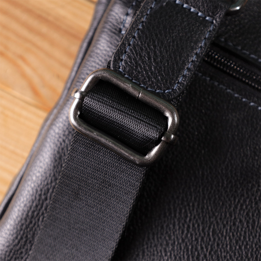 Сумка на плечо для мужчин из прочной зернистой кожи Shvigel 23152 Черный Киев - изображение 1