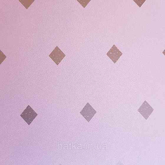 Шпалери вінілові на флізелін Caselio Mystery 0.53х10 м дитячі геометрія яскраві ромби золотисті на рожевому Київ