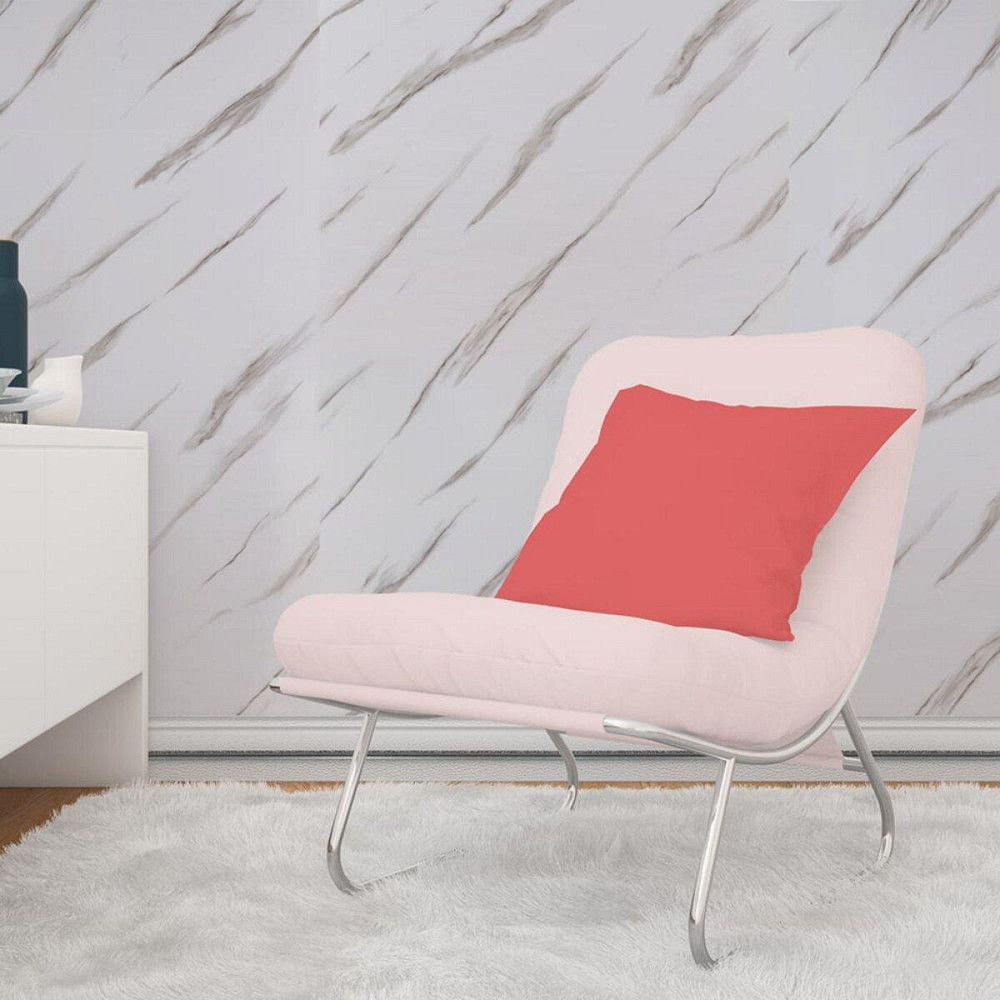 Плинтус РР самоклеющийся 2300х70х4мм Белый с серой полоской (D) SW-00001833 Киев - изображение 5