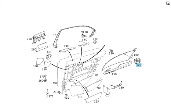 Mercedes-Benz  A2117371788 9B51 Кришка кріплення дверної картки з написом airbag колір антрацит CLS C219 E-class W211 E-class S211 Одеса