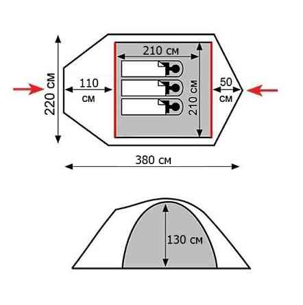 Палатка Tramp Mountain 3 (V2) серая Киев
